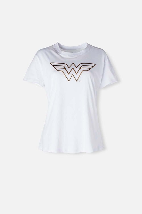 Card slide image -  CAMISETA DE LA MUJER MARAVILLA MANGA CORTA BLANCA PARA MUJER