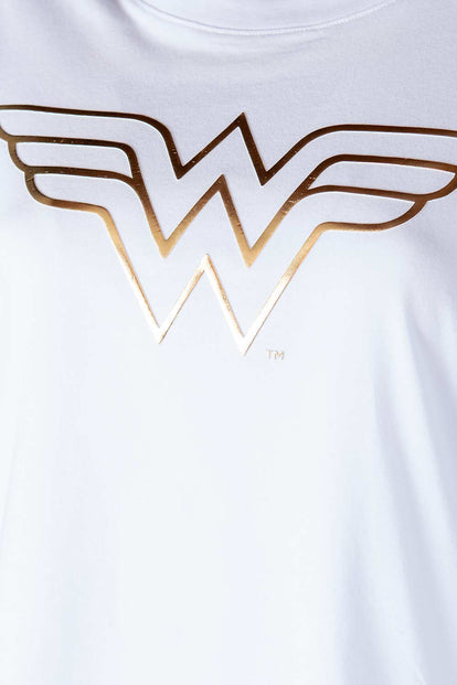  CAMISETA DE LA MUJER MARAVILLA MANGA CORTA BLANCA PARA MUJER