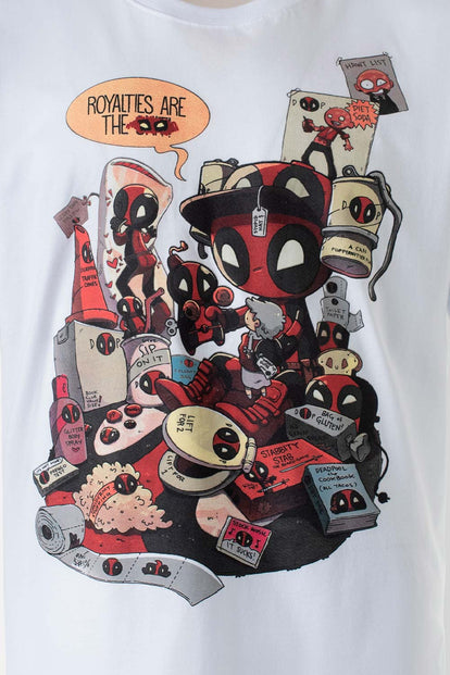  CAMISETA DE DEADPOOL MANGA CORTA BLANCA GÉNERO NEUTRO