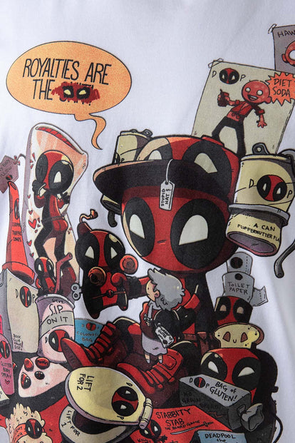  CAMISETA DE DEADPOOL MANGA CORTA BLANCA GÉNERO NEUTRO