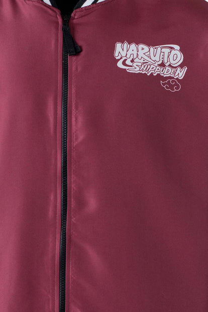  CHAQUETA DE NARUTO CON CIERRE VINOTINTO PARA HOMBRE