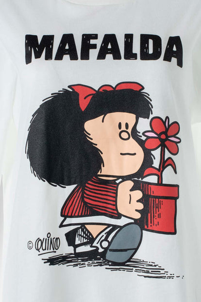  PIJAMA DE MAFALDA MARFIL Y ROSADA DE PANTALÓN LARGO PARA MUJER