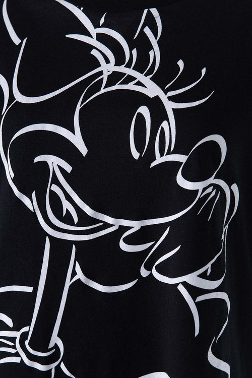 Card slide image -  PIJAMA DE MUJER, MANGA LARGA/PANTALÓN LARGO  BLANCA/NEGRA DE MINNIE MOUSE DISNEY