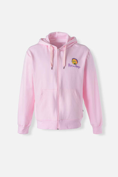  BUZO DE RICK Y MORTY ROSADO ABIERTO PARA HOMBRE