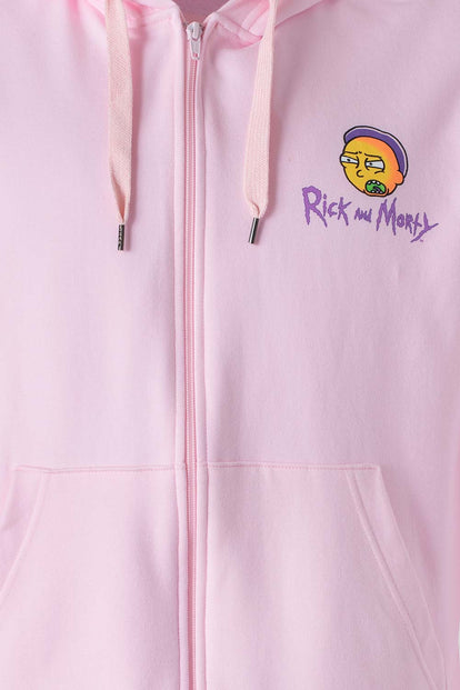  BUZO DE RICK Y MORTY ROSADO ABIERTO PARA HOMBRE