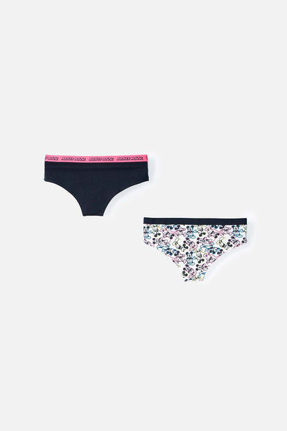  PACK X2 PANTIES DE MINNIE MOUSE BLANCA Y NEGRA PARA MUJER