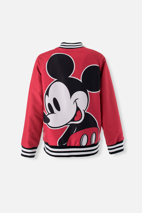 Card slide image -  CHAQUETA DE MICKEY MOUSE CON ESTAMPADO EN ESPALDA ROJO PARA MUJER