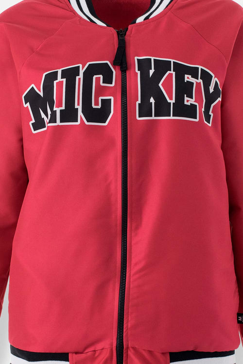 Card slide image -  CHAQUETA DE MICKEY MOUSE CON ESTAMPADO EN ESPALDA ROJO PARA MUJER