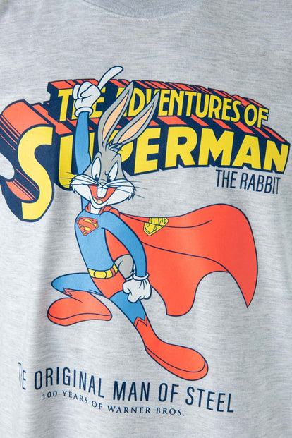  CAMISETA DE WARNER 100 ESTAMPADA GRIS GÉNERO NEUTRO