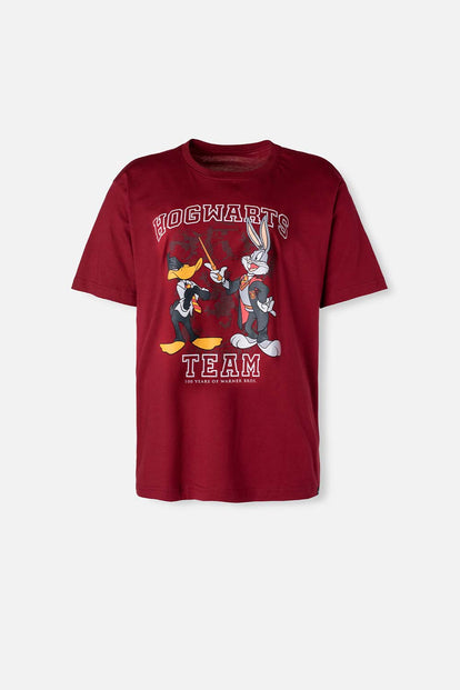  CAMISETA DE WARNER 100 ESTAMPADA VINOTINTO GÉNERO NEUTRO