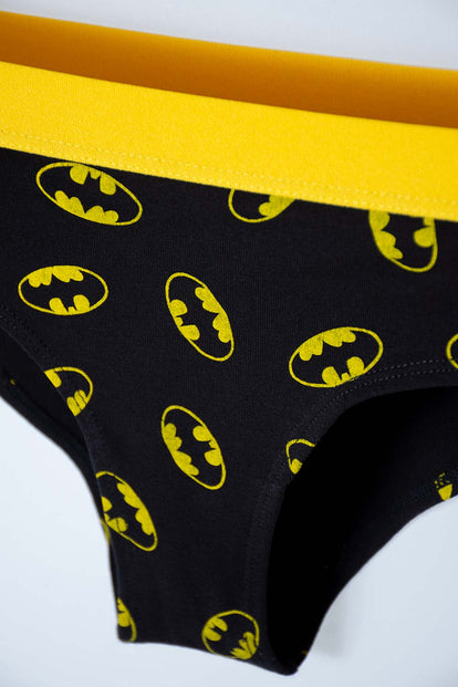  PACK X2 PANTIES DE BATMAN NEGRO Y AMARILLO PARA MUJER