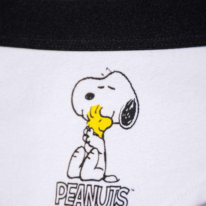  PACK X2 PANTIES DE SNOOPY CON CINTURA ELÁSTICA BLANCO Y CAQUI PARA MUJER