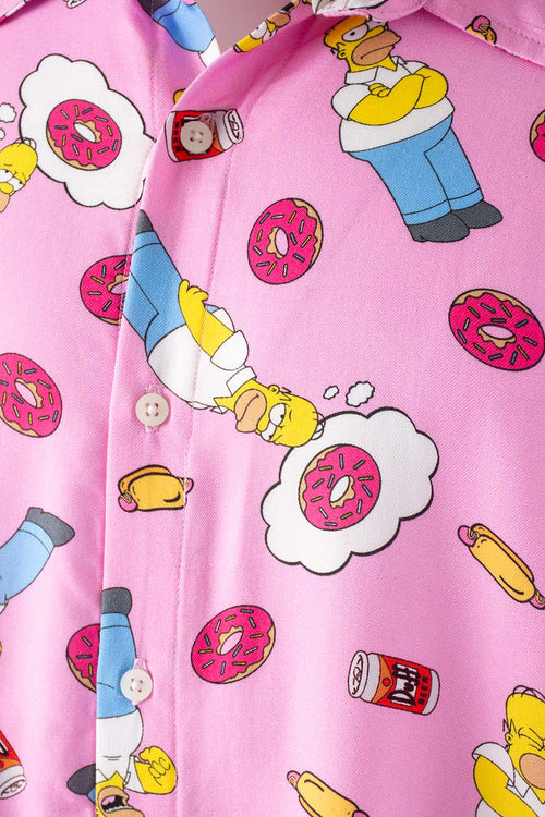 Card slide image -  CAMISA DE LOS SIMPSON ROSADA MANGA CORTA GÉNERO NEUTRO