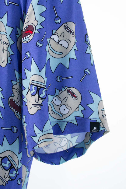  CAMISA DE RICK Y MORTY AZUL MANGA CORTA GÉNERO NEUTRO