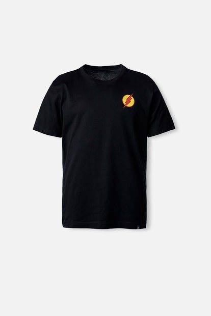  CAMISETA DE FLASH NEGRA MANGA CORTA PARA HOMBRE