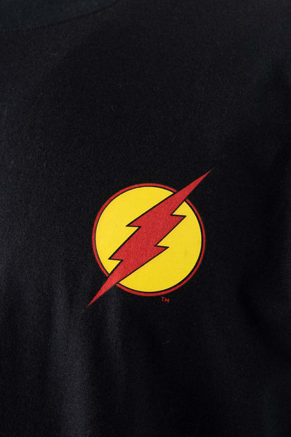 CAMISETA DE FLASH NEGRA MANGA CORTA PARA HOMBRE