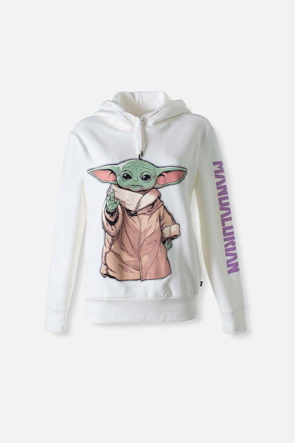  BUZO DE MANDALORIAN MARFIL CERRADO PARA MUJER