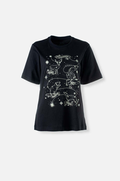  CAMISETA DE HARRY POTTER MANGA CORTA NEGRA PARA MUJER