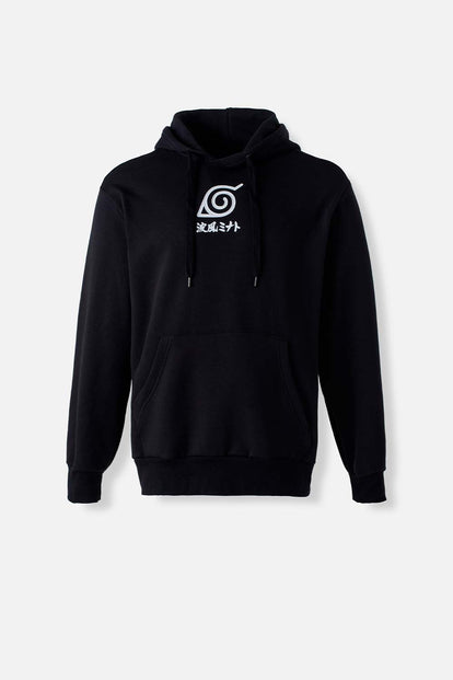  BUZO DE NARUTO CERRADO CON CAPUCHA NEGRO  PARA HOMBRE