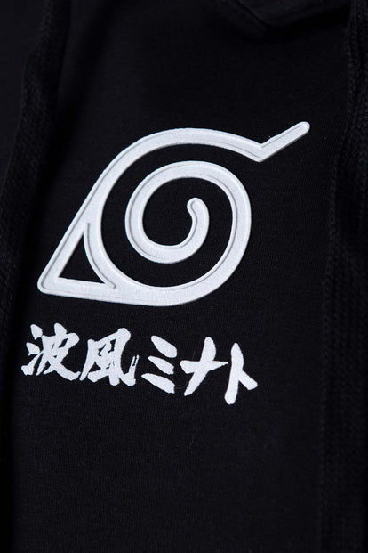  BUZO DE NARUTO CERRADO CON CAPUCHA NEGRO  PARA HOMBRE