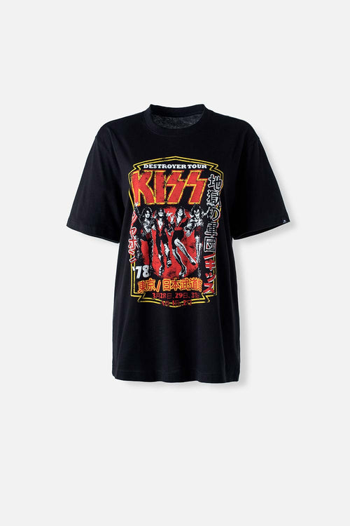 Card slide image -  CAMISETA DE KISS MANGA CORTA NEGRA GÉNERO NEUTRO