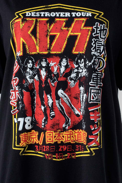 CAMISETA DE KISS MANGA CORTA NEGRA GÉNERO NEUTRO