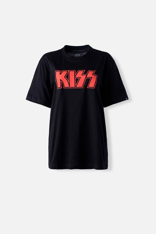 Card slide image -  CAMISETA DE KISS NEGRA DE SILUETA CLÁSICA GÉNERO NEUTRO