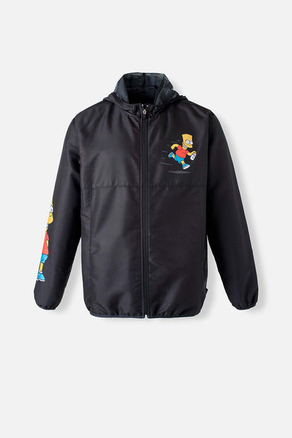  CHAQUETA DE LOS SIMPSON CON CIERRE Y CAPUCHA NEGRO PARA HOMBRE