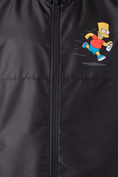  CHAQUETA DE LOS SIMPSON CON CIERRE Y CAPUCHA NEGRO PARA HOMBRE