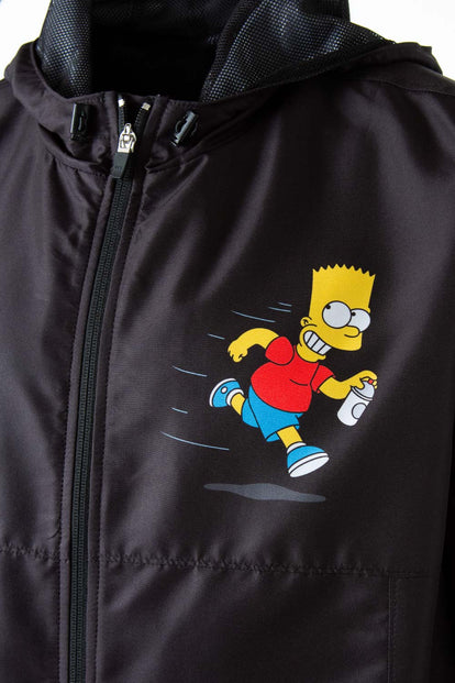  CHAQUETA DE LOS SIMPSON CON CIERRE Y CAPUCHA NEGRO PARA HOMBRE
