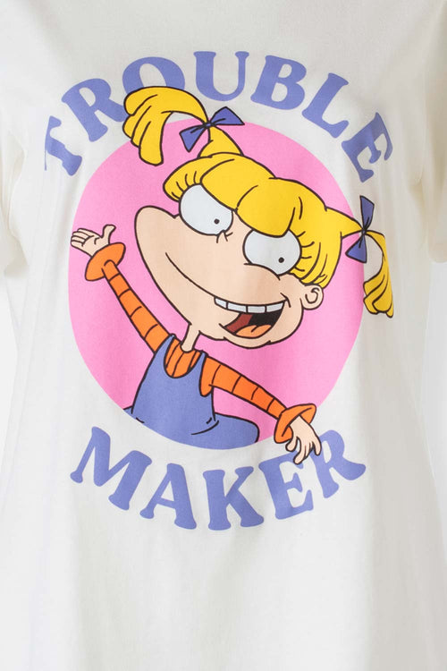 Card slide image -  PIJAMA DE LOS RUGRATS MARFIL Y AZUL DE SHORT PARA MUJER