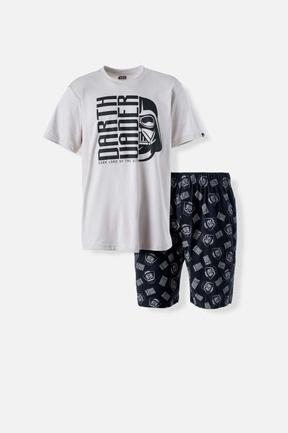  PIJAMA DE STAR WARS MANGA CORTA GRIS/NEGRO PARA HOMBRE
