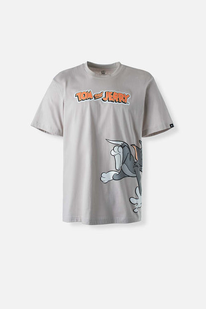  CAMISETA DE TOM Y JERRY MANGA CORTA GRIS GÉNERO NEUTRO