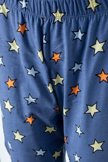  PIJAMA DE TOM Y JERRY  MANGA CORTA AZUL PARA MUJER