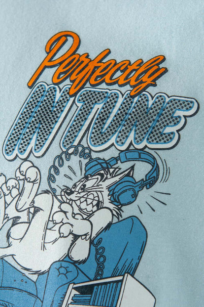  CAMISETA DE TOM Y JERRY MANGA CORTA AZUL GRISÁCEO GÉNERO NEUTRO