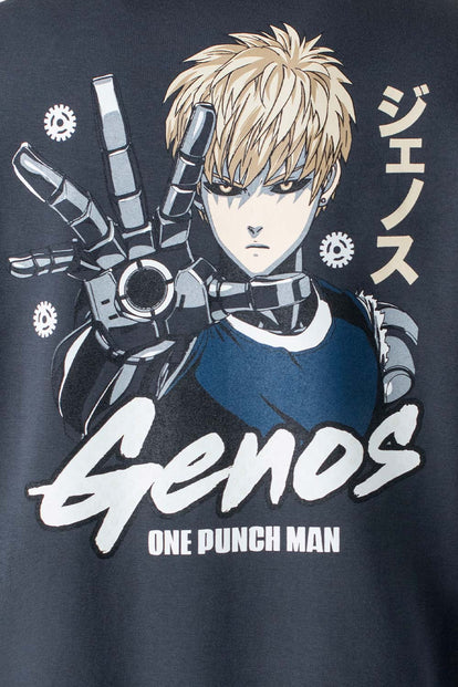  BUZO DE ONE PUNCH MAN CERRADO GRIS GÉNERO NEUTRO