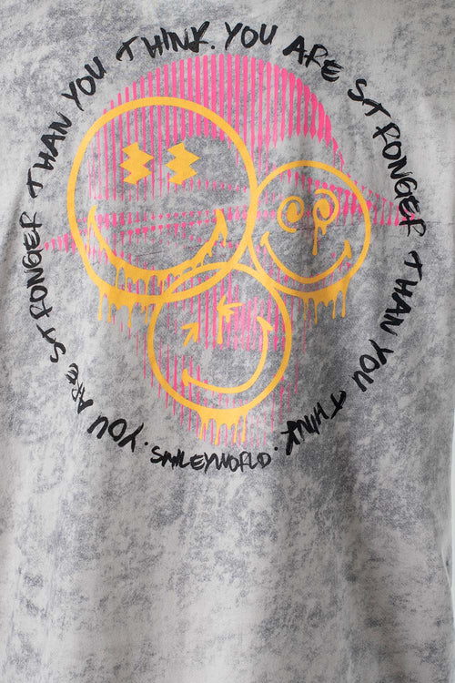 Card slide image -  CAMISETA DE SMILEY GRIS MANGA CORTA GÉNERO NEUTRO