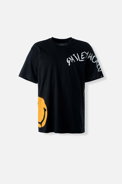 Card slide image -  CAMISETA DE SMILEY NEGRA CON MANGA CORTA GÉNERO NEUTRO
