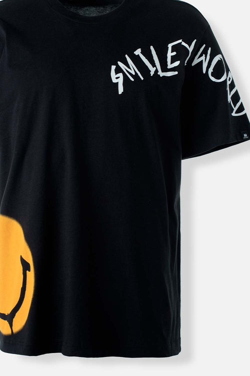 Card slide image -  CAMISETA DE SMILEY NEGRA CON MANGA CORTA GÉNERO NEUTRO