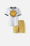 PIJAMA DE SMILEY AMARILLA Y BLANCA DE PANTALÓN CORTO PARA MUJER