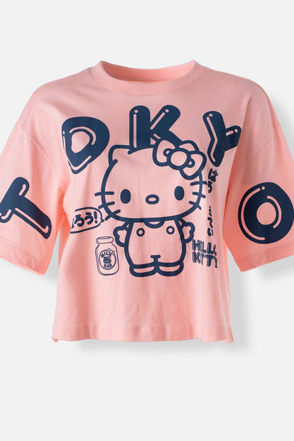  CAMISETA DE HELLO KITTY BOXY FIT PARA MUJER