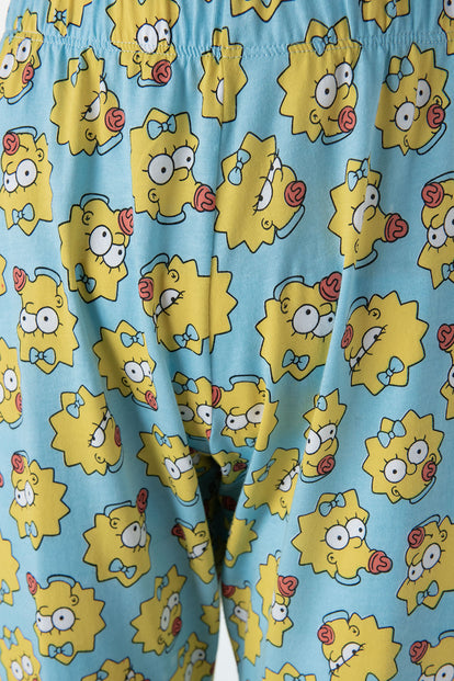  PIJAMA DE LOS SIMPSON BLANCA Y AZUL DE PANTALÓN LARGO PARA MUJER