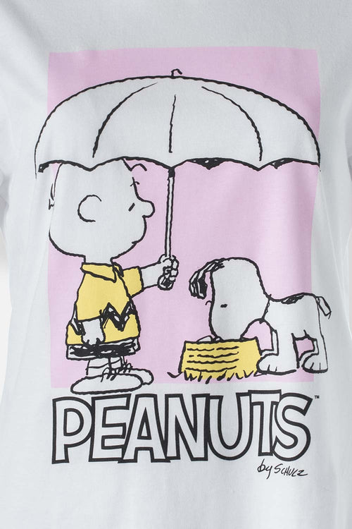 Card slide image -  CAMISETA DE SNOOPY MANGA CORTA BLANCO Y LILA PARA MUJER