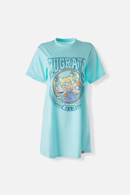  PIJAMA DE LOS RUGRATS  VERDE AZUL  TIPO BATOLA PARA MUJER