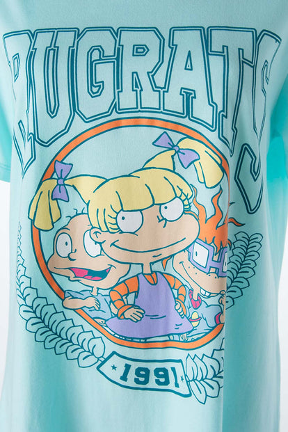  PIJAMA DE LOS RUGRATS  VERDE AZUL  TIPO BATOLA PARA MUJER