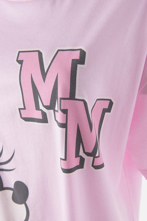 Card slide image -  PIJAMA DE MINNIE MOUSE TIPO BATOLA MANGA CORTA ROSADA PARA MUJER