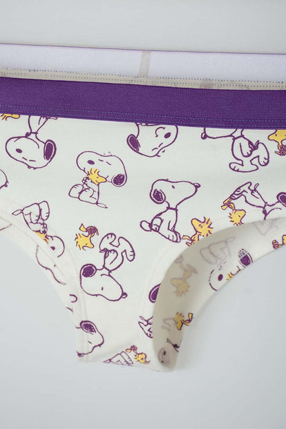  PACK X2 PANTIES DE SNOOPY MARFIL Y ROSA PASTEL PARA MUJER