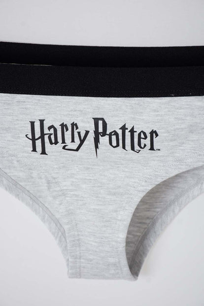  PACK X2 PANTIES DE HARRY POTTER GRIS Y NEGRO PARA MUJER