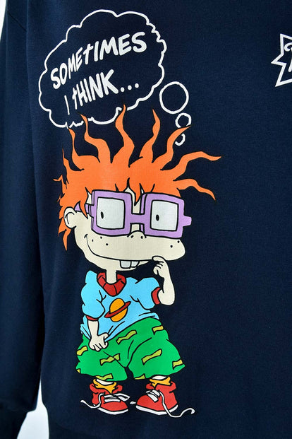  BUZO DE LOS RUGRATS CERRADO AZUL PARA MUJER