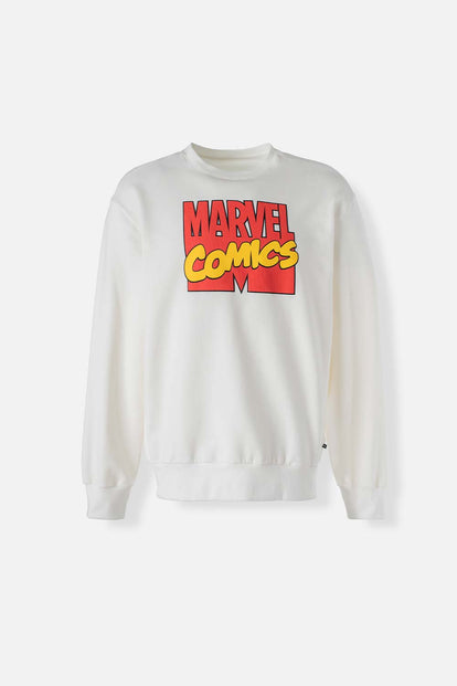  BUZO DE MARVEL CUELLO REDONDO MARFIL PARA HOMBRE